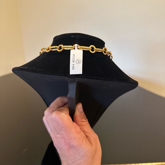 NWT Authentic Rare Luxury Julie Vos Iridescent Charcoal Blue Statement Necklace - Picture 12 of 17